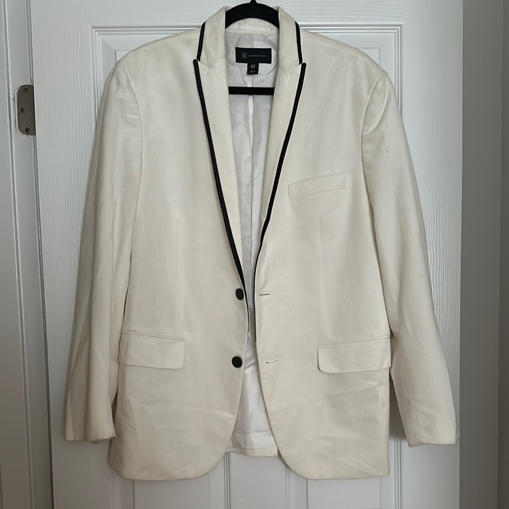 Men’s White Blazer with Black Trim